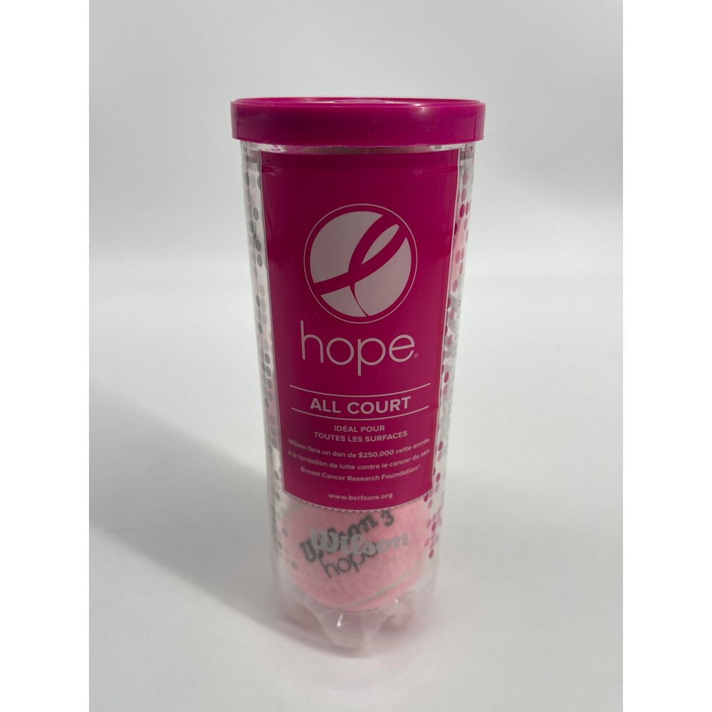 Wilson Hope All Court Tennis Balls Pink 3 Ball Can Breast Cancer WRT1007P0